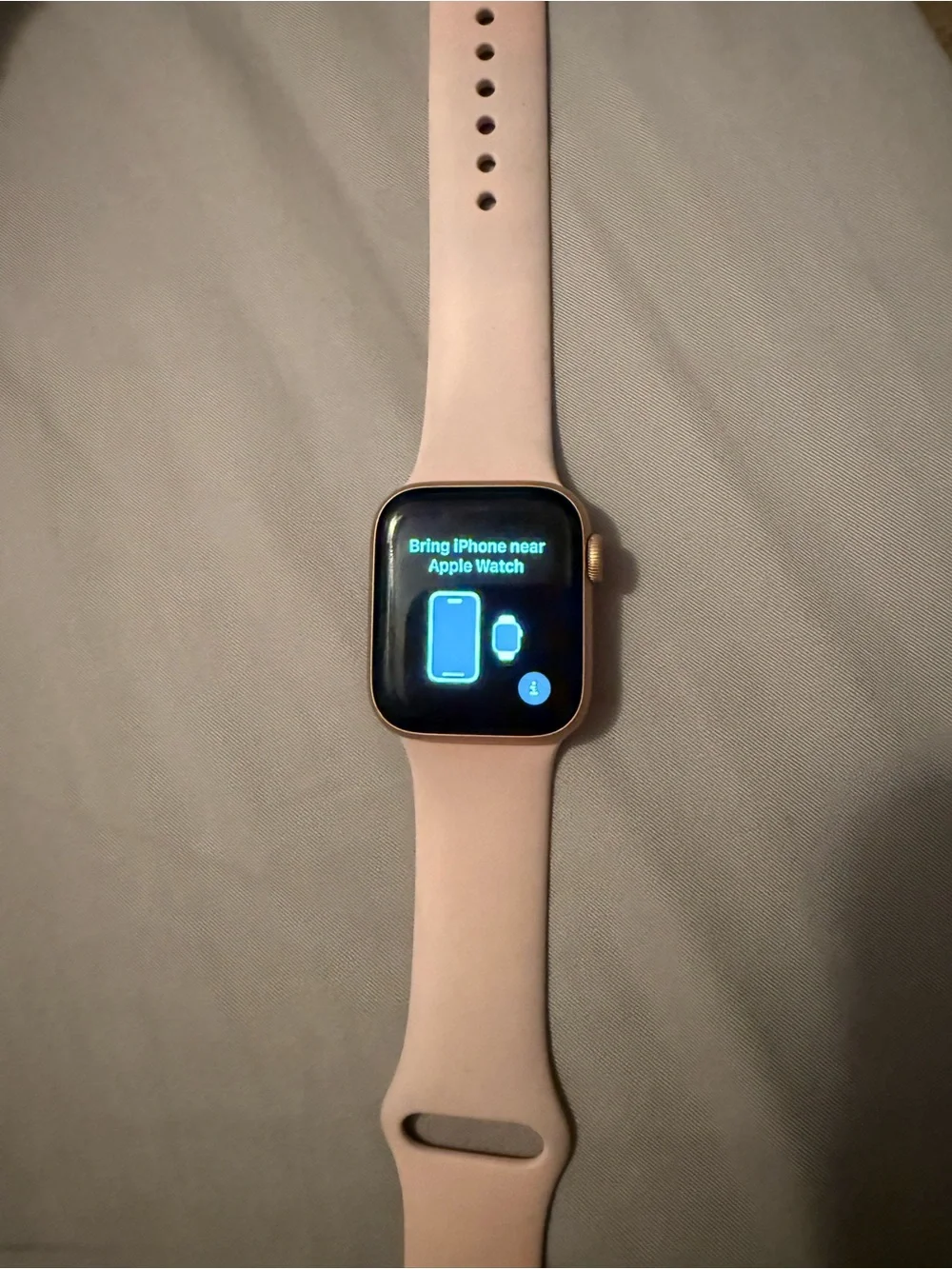 Apple Watch (pink) with Light Pink Silicone Band
